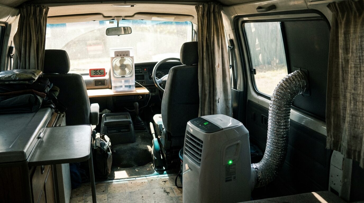 車中泊に「冷風扇」は無意味？確実に冷えるスポットクーラーの選び方のアイキャッチ画像